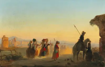 Rome, the Via Appia at Dawn – nr 1 av Ippolito Caffi