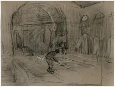 Interieur van een glasblazerij 3 av Isaac Israëls
