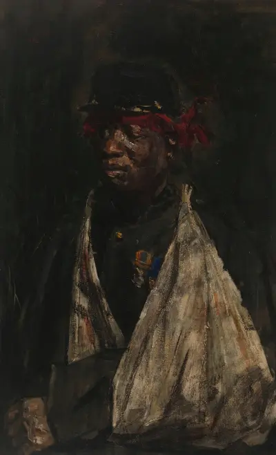 Portrait of a Wounded KNIL Soldier av Isaac Israëls