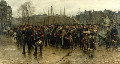 Transport of colonial soldiers av Isaac Israëls