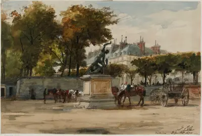 Artillerister i Tuilerierna, 9 juli 1871 av Isidore Pils