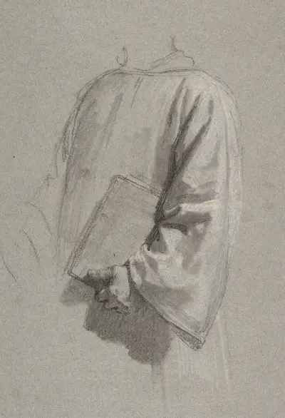 Draperistudie för en präst (1800-talet) av Isidore Pils