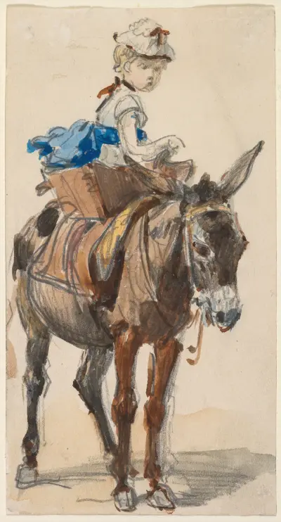 Girl on a Donkey av Isidore Pils