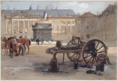 Place Vendôme efter kolonnens störtande av Isidore Pils