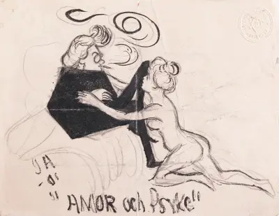 Eros och Psyche av Ivar Arosenius