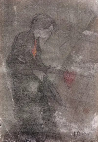 Autoportret z sercem w ręku, Ivar Arosenius