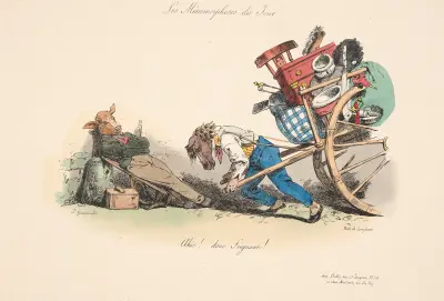 Daily transformations, no. 24; Ay! So lazy! av J. J. Grandville