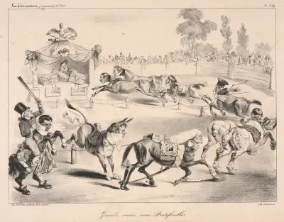 Grande course aux portefeuilles (Great race to portfolios) av J. J. Grandville