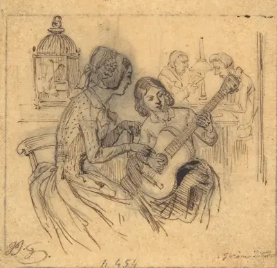 Illustration in Jérôme Paturot, by Louis Reybaud, Paris, 1846 av J. J. Grandville