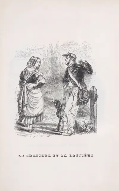 Jägaren och mjölkflickan av J. J. Grandville