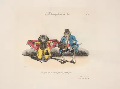Dagens metamorfoser nr 12: Människor som ogillar den stora dagen av J. J. Grandville