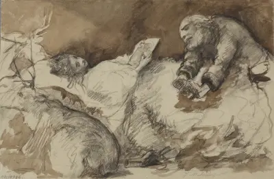 Death of Ellenai – Sketch Inspired by the Poem ‘Anhelli’ by Juliusz Słowacki von Jacek Malczewski