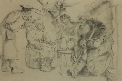 Landsförvisade under en måltid av Jacek Malczewski