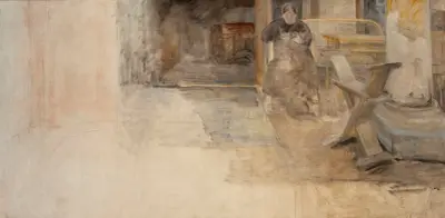 Interior with artist’s sister, sketch von Jacek Malczewski