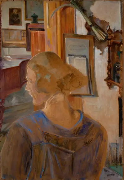 Julia, konstnärens dotter, i Lusławice av Jacek Malczewski