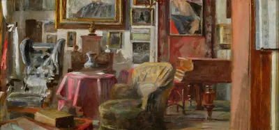 Vardagsrumsinteriör i Lusławice av Jacek Malczewski