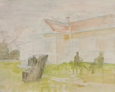 Manor house sketch – Lusławice von Jacek Malczewski