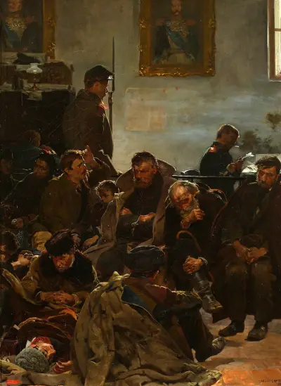 On the way to exile (Convicts on the way to Siberia) von Jacek Malczewski