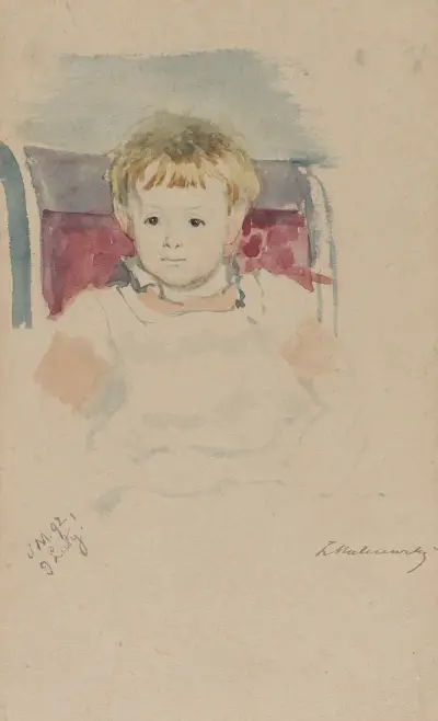 Portrait of daughter Julia av Jacek Malczewski