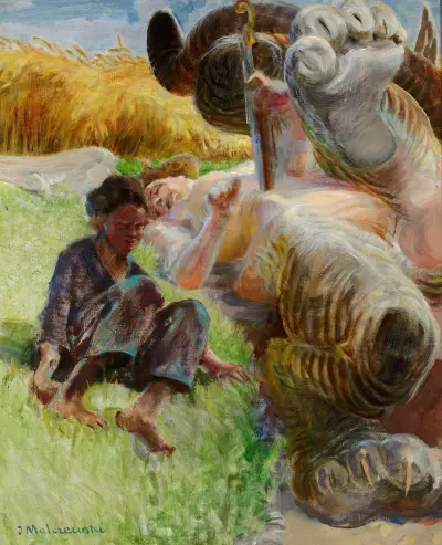 Shepherd boy and a harpy von Jacek Malczewski