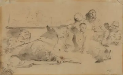 Sketch for ‘Students’ relegation’ von Jacek Malczewski