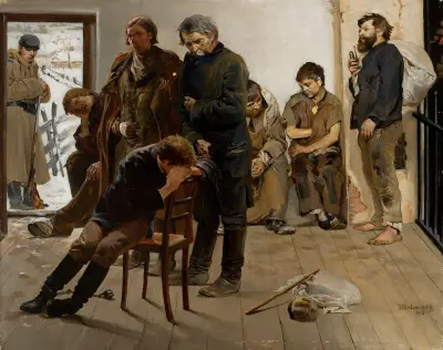 Stopover During the Transport of Deportees to Siberia (Convicts) von Jacek Malczewski