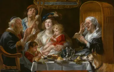 As the Old Sang, so Pipe the Young av Jacob Jordaens