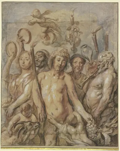 Bacchantåg (Bacchus triumf) av Jacob Jordaens