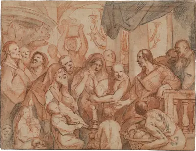 Kristus och äktenskapsbryterskan av Jacob Jordaens