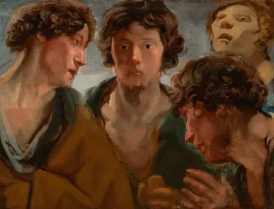 Fyra studier av ett manshuvud av Jacob Jordaens
