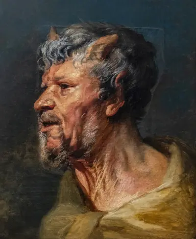 Head of a Faun av Jacob Jordaens