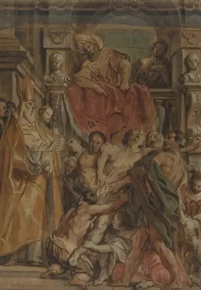 Sankt Martin av Tours botar Tetrodius tjänare av Jacob Jordaens
