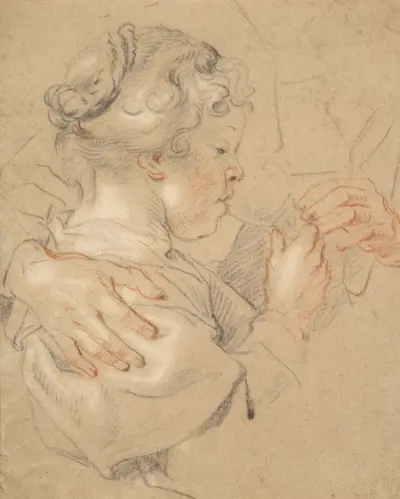 Studie av en ung flicka som dricker ur ett glas av Jacob Jordaens