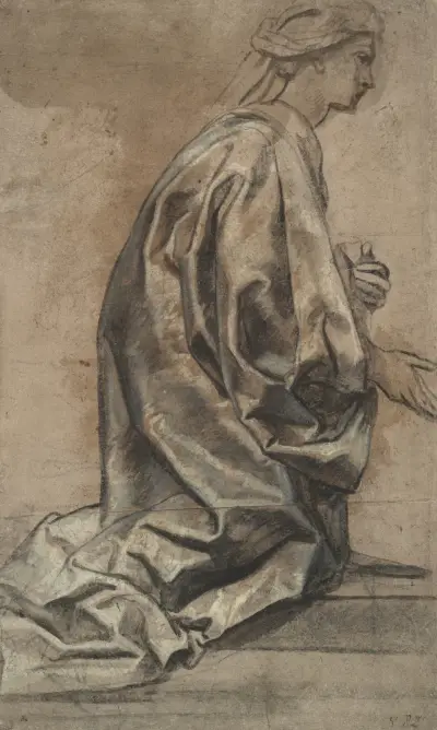 Studie av draperi av Jacob Jordaens