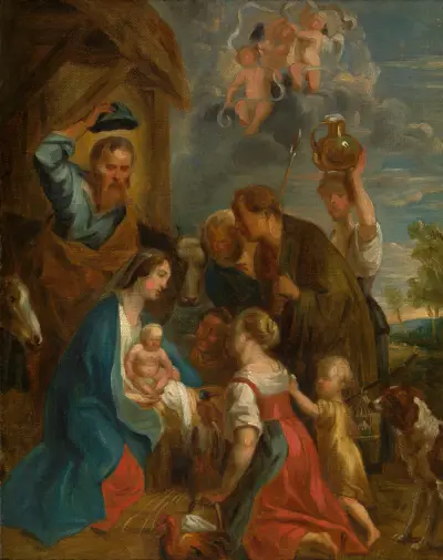 The Adoration of the Shepherds – nr 1 av Jacob Jordaens