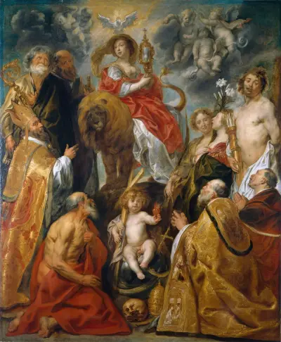 Eukaristins vördnad av Jacob Jordaens