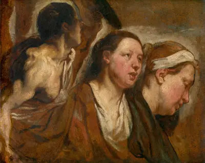 Two Female Heads and Torso of a Warrior av Jacob Jordaens