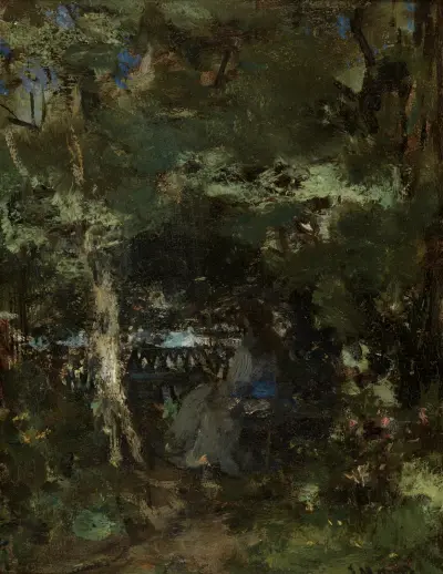 Dam på en bänk i parken av Jacob Maris