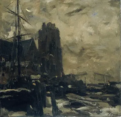 Dordrecht vid aftonen av Jacob Maris
