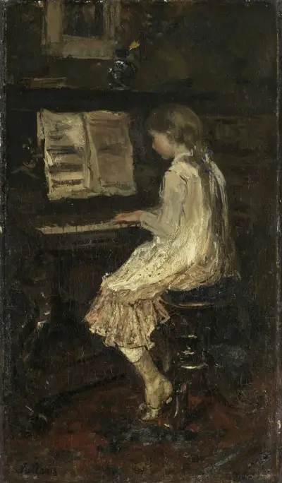 Flicka vid pianot av Jacob Maris