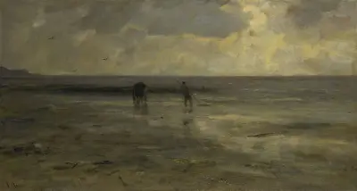 Strand vid afton av Jacob Maris