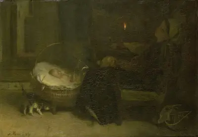 Trött ut (Mamma vakar) av Jacob Maris