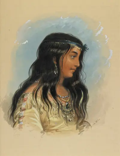 A Young Woman Of The Flat Head Tribe av Alfred Jacob Miller