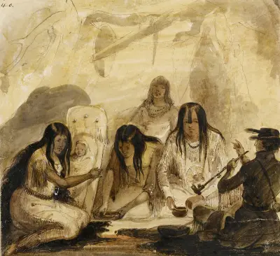 Indian Hospitality, Conversing With Signs av Alfred Jacob Miller