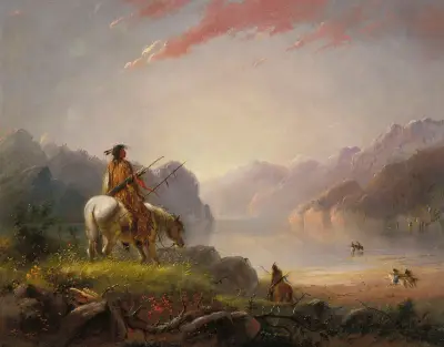Sunset, Wind River av Alfred Jacob Miller