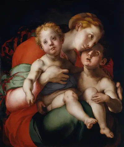 Madonna with Child and the young Saint John av Pontormo (Jacopo Carucci)