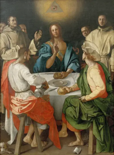 Supper at Emmaus av Pontormo (Jacopo Carucci)
