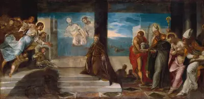Doge Alvise Mocenigo (1507–1577) inför Frälsaren av Jacopo Tintoretto