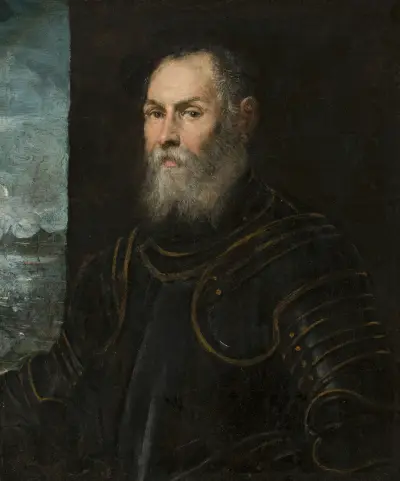 Portrait of a Venetian admiral av Jacopo Tintoretto
