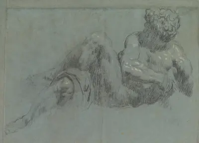 Studie efter Michelangelos Giorno av Jacopo Tintoretto